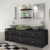 11 Piece Bathroom Furniture Set With Basin With Tap