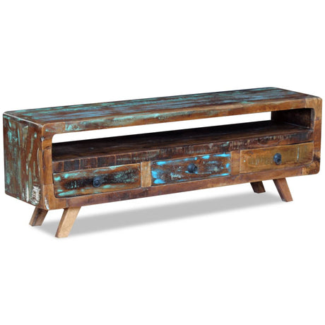 Tv Cabinet With 3 Drawers Solid Reclaimed Wood