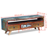 Tv Cabinet With 3 Drawers Solid Reclaimed Wood