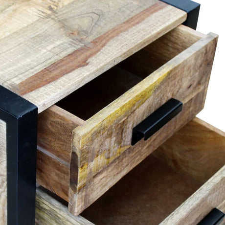 Side Table With 2 Drawers Solid Mango Wood 43X33X51 Cm