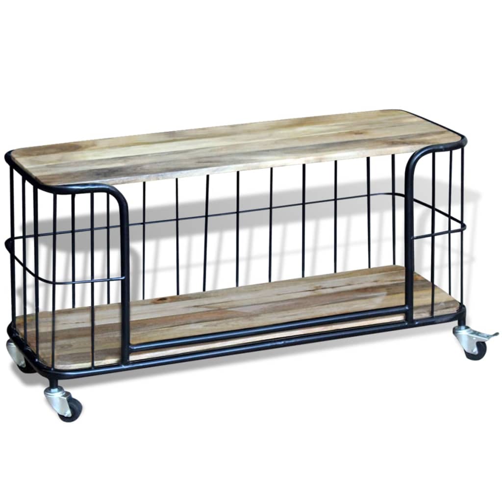 Tv Cabinet Solid Mango Wood 100X40X45 Cm