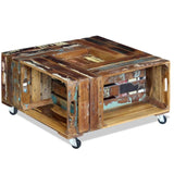 Coffee Table Solid Reclaimed Wood 70X70X35 Cm