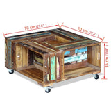Coffee Table Solid Reclaimed Wood 70X70X35 Cm