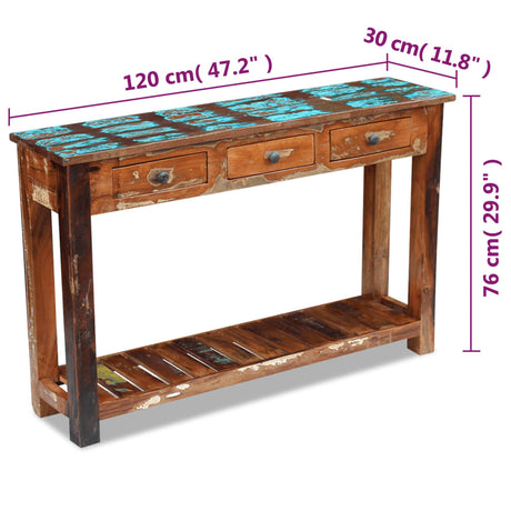 Console Table Solid Reclaimed Wood