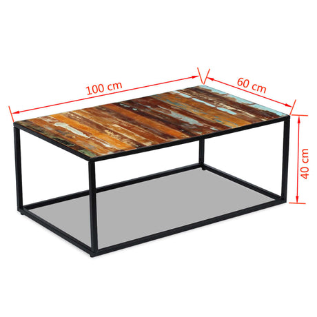 Coffee Table Solid Reclaimed Wood 100X60X40 Cm
