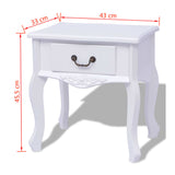 Bedside Cabinets 2 pcs MDF White