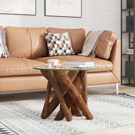 Coffee Table Solid Teak Driftwood 60 Cm