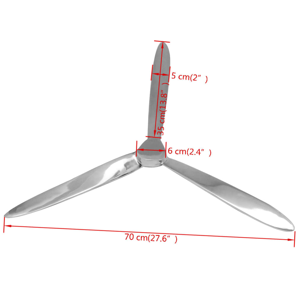 Wall-Mounted Propeller Aluminium Silver 70 Cm