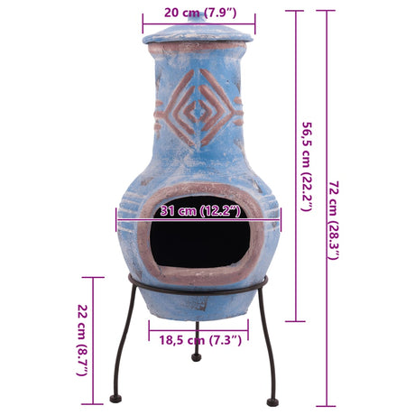Redfire Fireplace Colima Clay Sea Blue/Red 86031