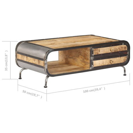 Coffee Table 100X50X35 Cm Solid Mango Wood