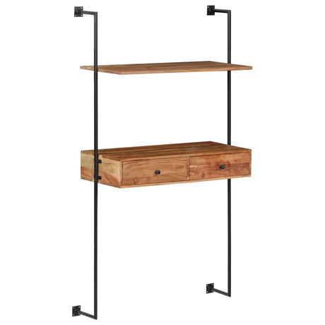 Wall Desk 90X40X170 Cm Solid Acacia Wood