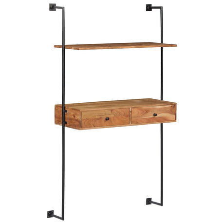 Wall Desk 90X40X170 Cm Solid Acacia Wood