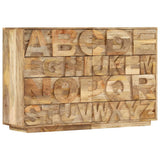 Alphabet Cabinet With 6 Drawers 120X35X79 Cm Solid Mango Wood