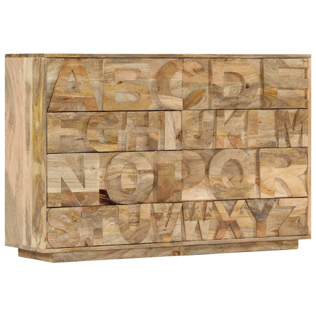 Alphabet Cabinet With 6 Drawers 120X35X79 Cm Solid Mango Wood