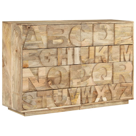 Alphabet Cabinet With 6 Drawers 120X35X79 Cm Solid Mango Wood