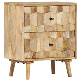 Bedside Cabinet 40X30X50 Cm Solid Mango Wood