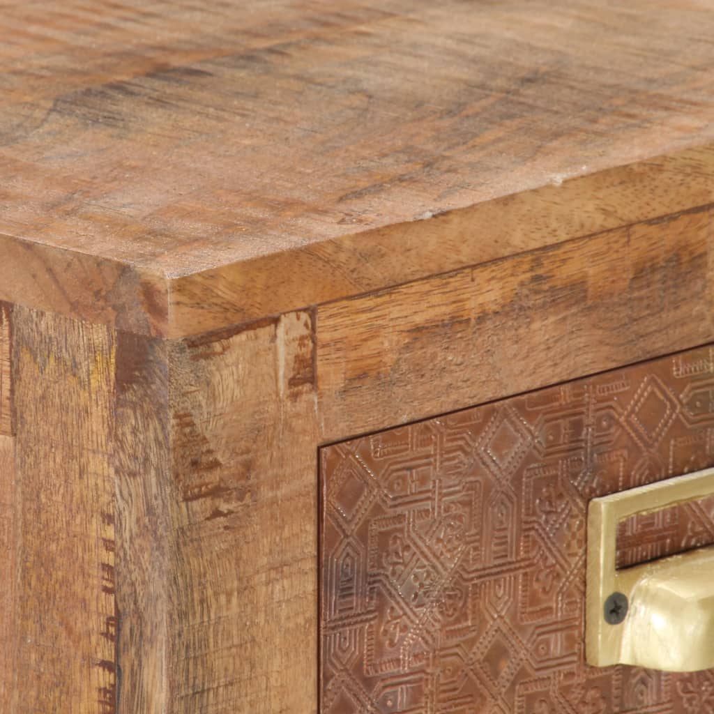 Sideboard 65X30X75 Cm Solid Rough Mango Wood