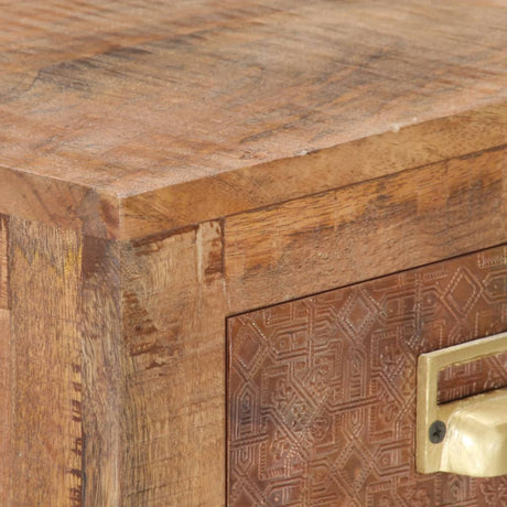 Sideboard 65X30X75 Cm Solid Rough Mango Wood