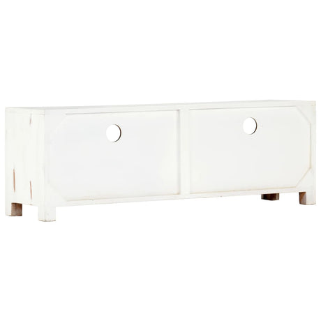 Tv Cabinet White 120X30X40 Cm Solid Acacia Wood
