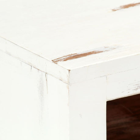Tv Cabinet White 120X30X40 Cm Solid Acacia Wood
