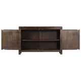 Sideboard With Carved Design 110X35X70 Cm Solid Mango Wood