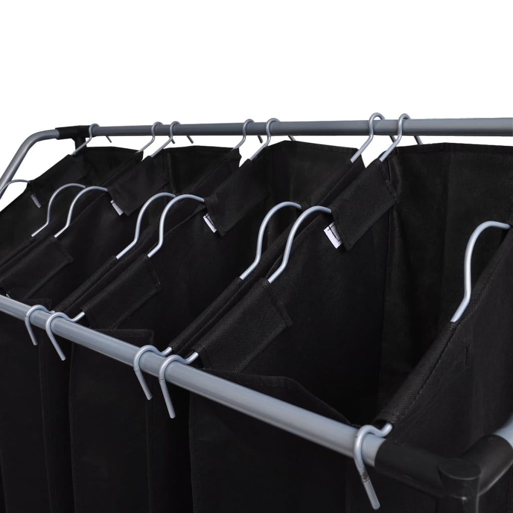 Laundry Sorters With Bags 2 Pcs Black And Grey
