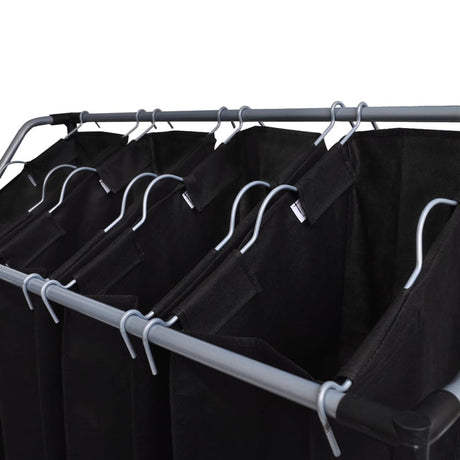 Laundry Sorters With Bags 2 Pcs Black And Grey