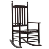Rocking Chair With Curved Seat Poplar Wood