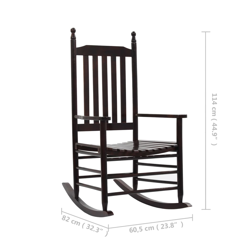 Rocking Chair With Curved Seat Poplar Wood