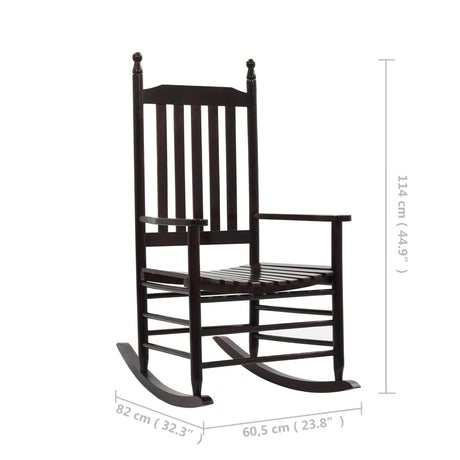 Rocking Chair With Curved Seat Poplar Wood