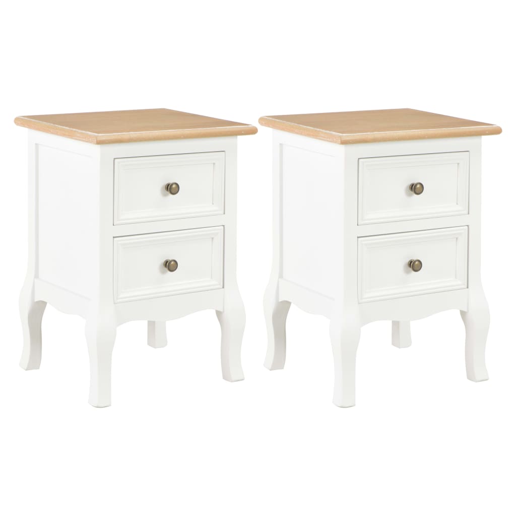 Bedside Cabinet 2 Pcs White 35X30X49 Cm Mdf