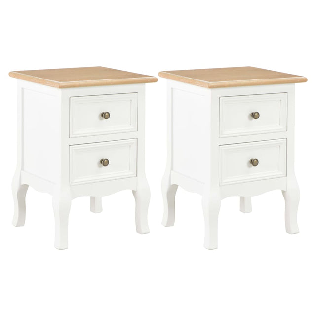 Bedside Cabinet 2 Pcs White 35X30X49 Cm Mdf