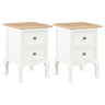 Bedside Cabinet 2 Pcs White 35X30X49 Cm Mdf