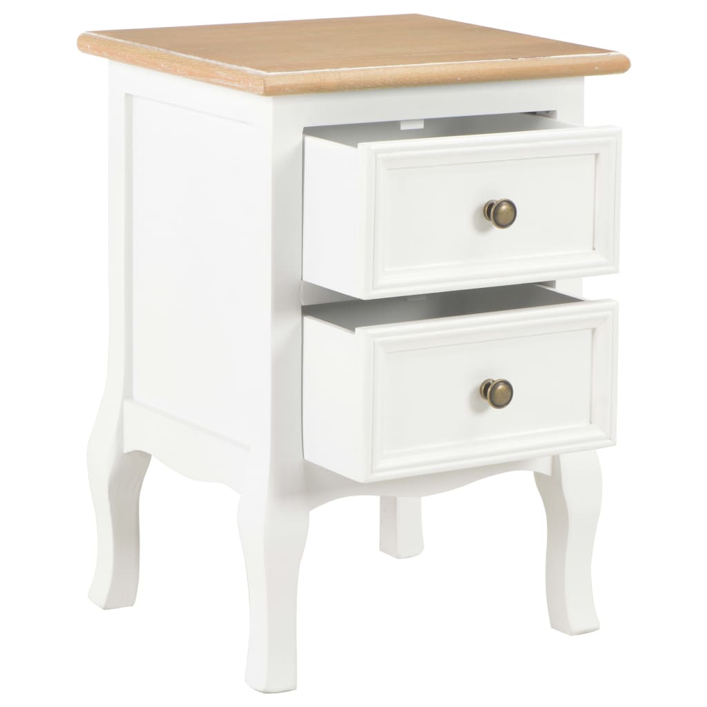 Bedside Cabinet 2 Pcs White 35X30X49 Cm Mdf