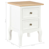 Bedside Cabinet 2 Pcs White 35X30X49 Cm Mdf