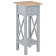 Side Table White 27X27X65.5 Cm Wood