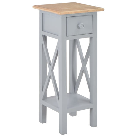 Side Table White 27X27X65.5 Cm Wood