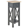 Side Table White 27X27X65.5 Cm Wood