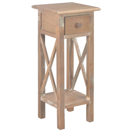 Side Table White 27X27X65.5 Cm Wood