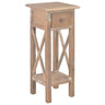 Side Table White 27X27X65.5 Cm Wood