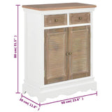 Sideboard White 60X30X80 Cm Solid Wood