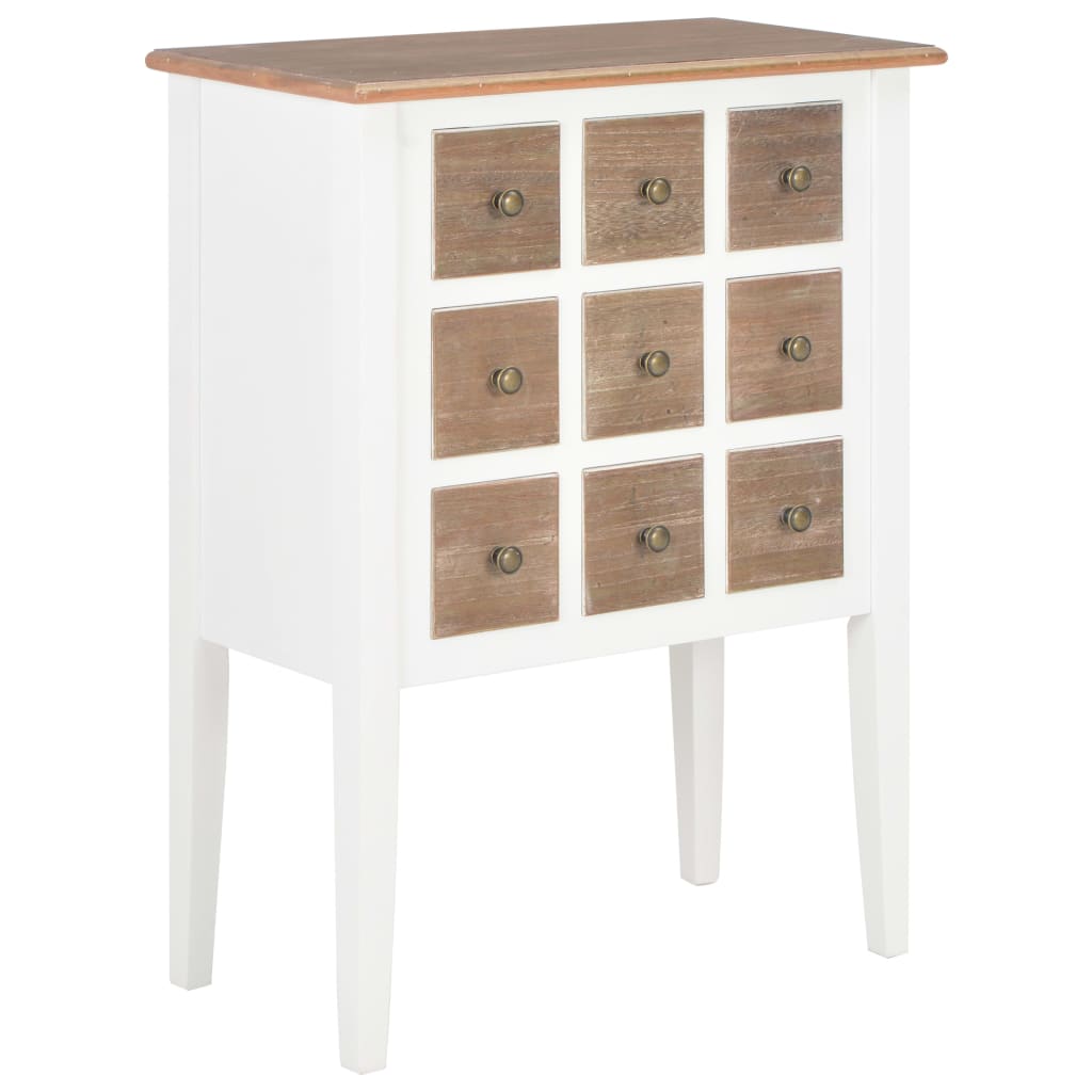 Sideboard White 54X30X80 Cm Solid Wood