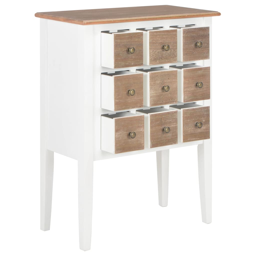 Sideboard White 54X30X80 Cm Solid Wood