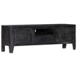 Tv Cabinet Black Solid Mango Wood