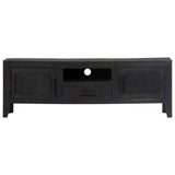 Tv Cabinet Black Solid Mango Wood
