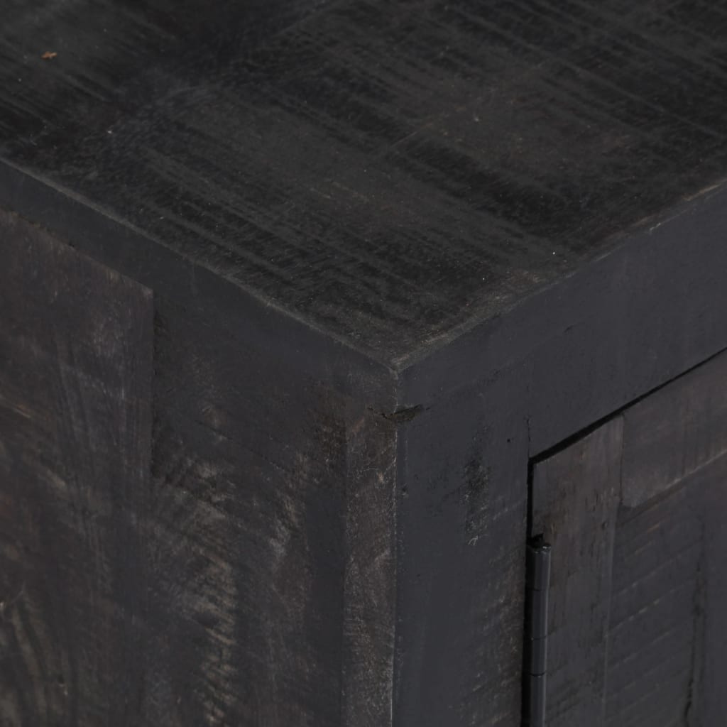 Tv Cabinet Black Solid Mango Wood
