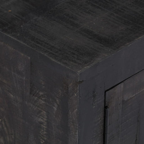 Tv Cabinet Black Solid Mango Wood