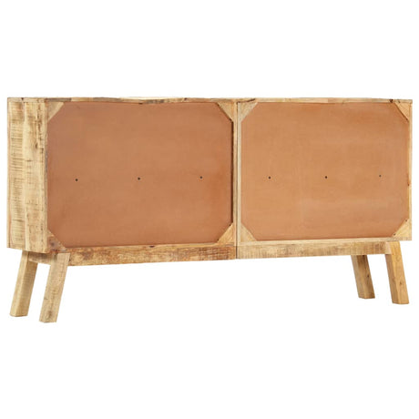 Sideboard Brown And Black 160X30X80 Cm Solid Rough Mango Wood