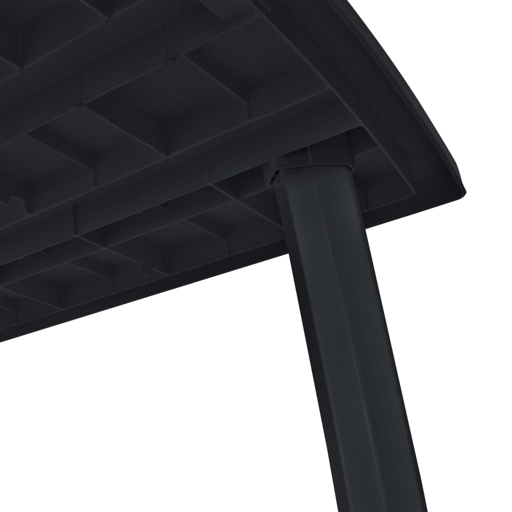 11 Piece Outdoor Dining Set Plastic Anthracite