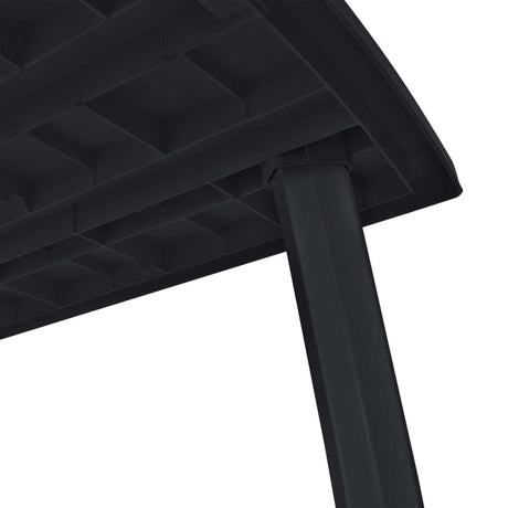 11 Piece Outdoor Dining Set Plastic Anthracite